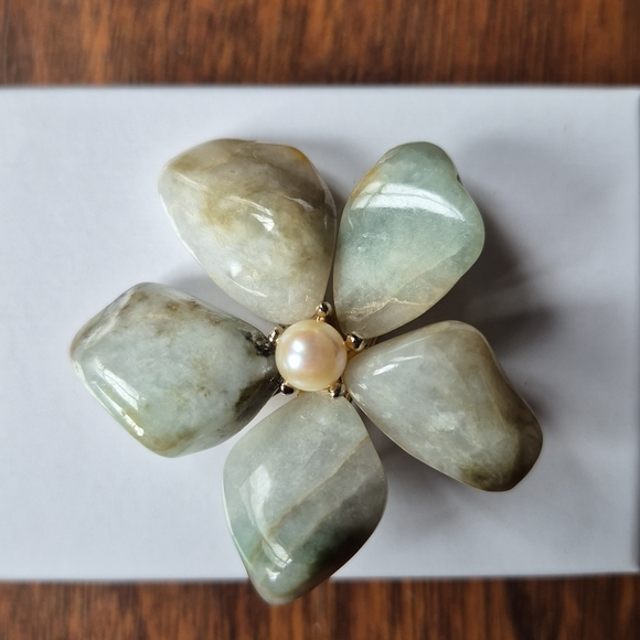 Vintage Swoboda Jade And Pearl Brooch - Picture 3 of 9